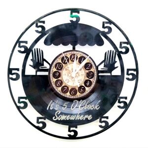 IT'S 5 O' CLOCK SOMEWHERE vinyl record clock